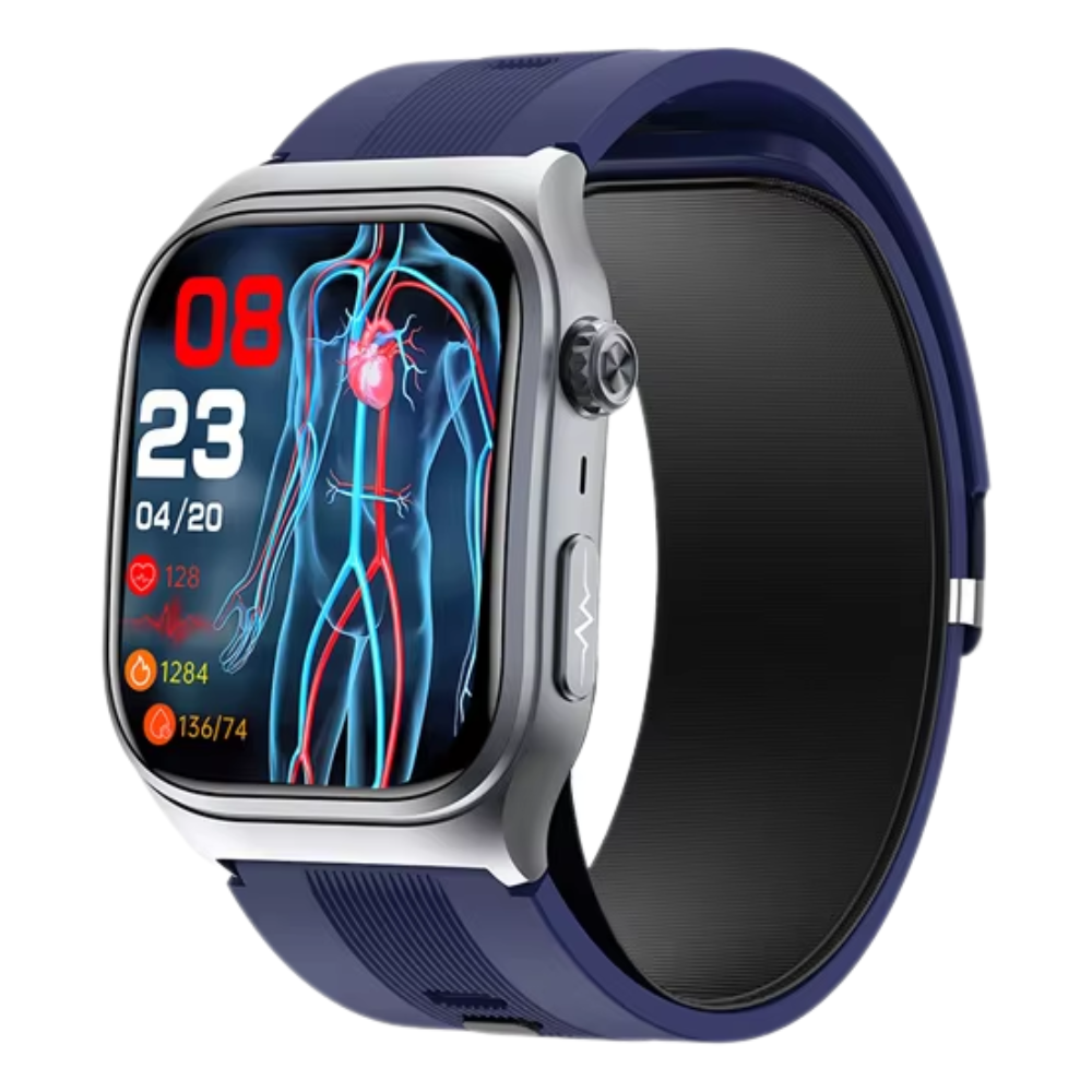 Smart Health Watch with Blood Pressure and Glucose Monitor