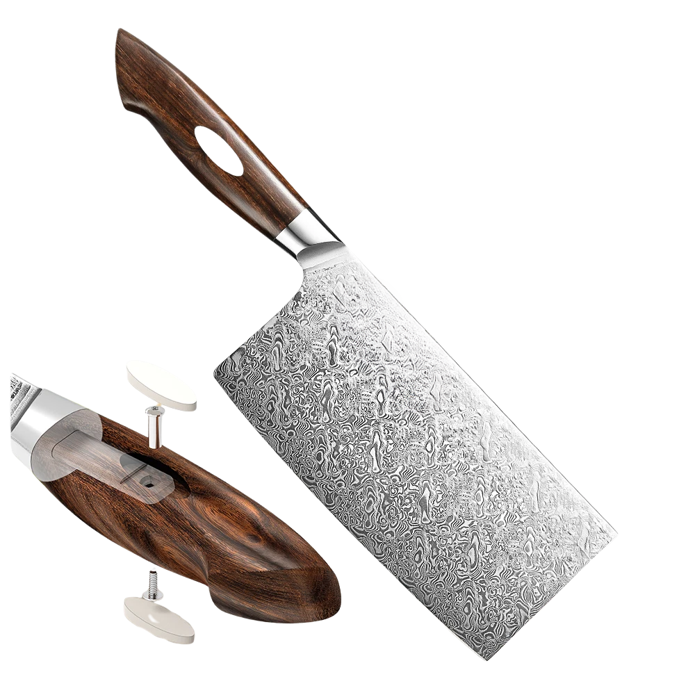 7" Dual-Core Damascus Kitchen Knife with Ergonomic Handle