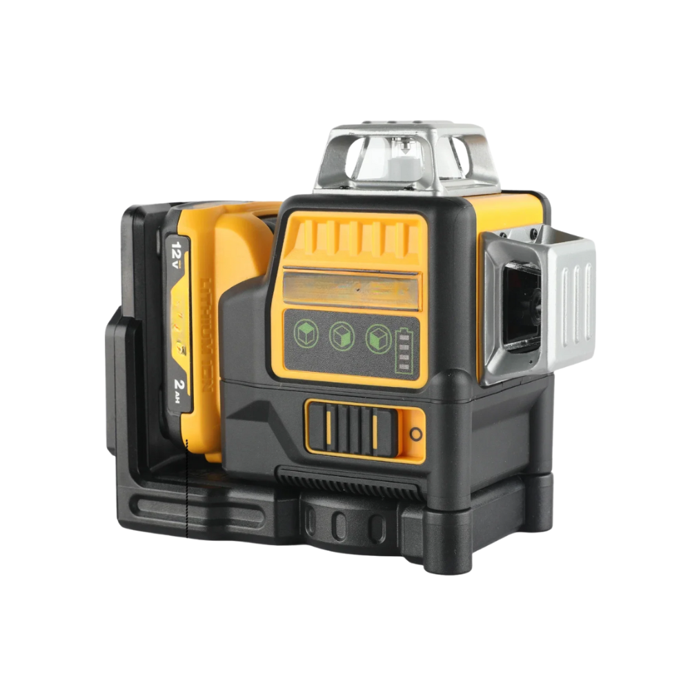 12-Line 360° Green Laser Level – 12V Rechargeable, 3-Sided Beam, for Indoor & Outdoor Use