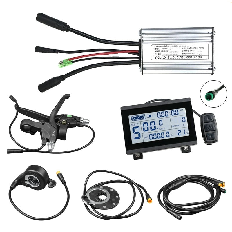 Electric Scooter Conversion Kit with Brushless Controller LCD Screen and Accessories