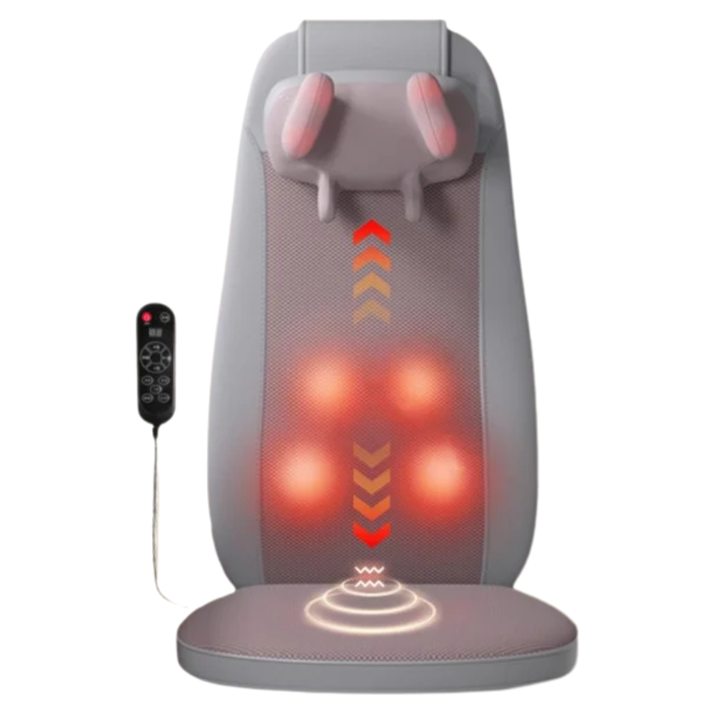 Vibrating Massage Chair Cushion with Shiatsu Kneading and Heat for Home and Office