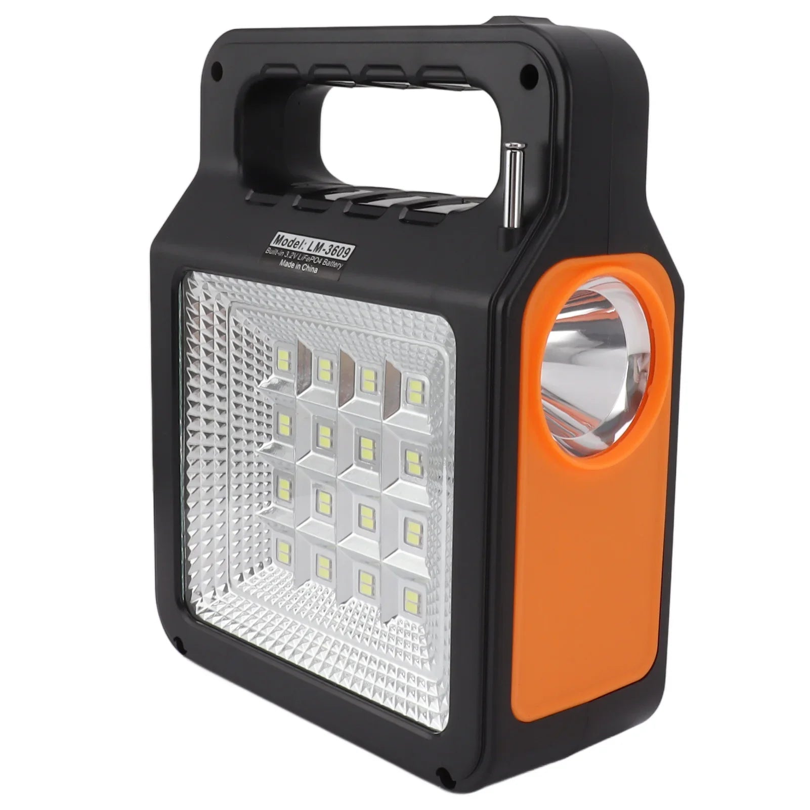 Portable 6000mAh Solar Power Bank with LED Headlight & 3 Bulbs
