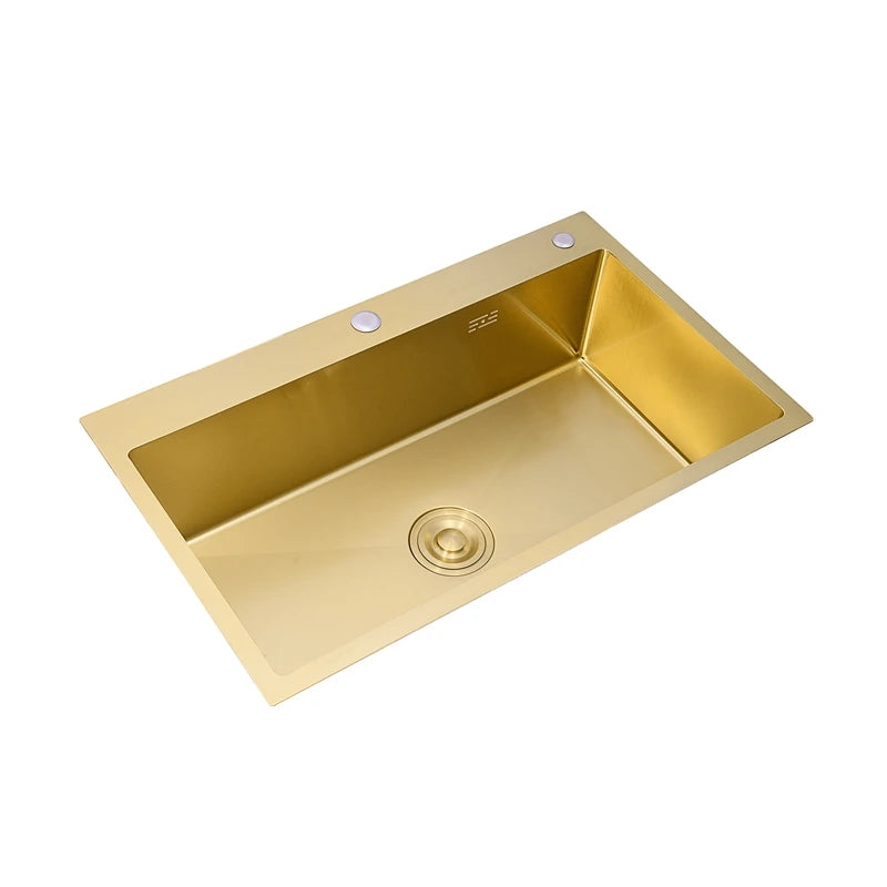 Rectangular Single Bowl Kitchen Sink with Faucet and Accessories