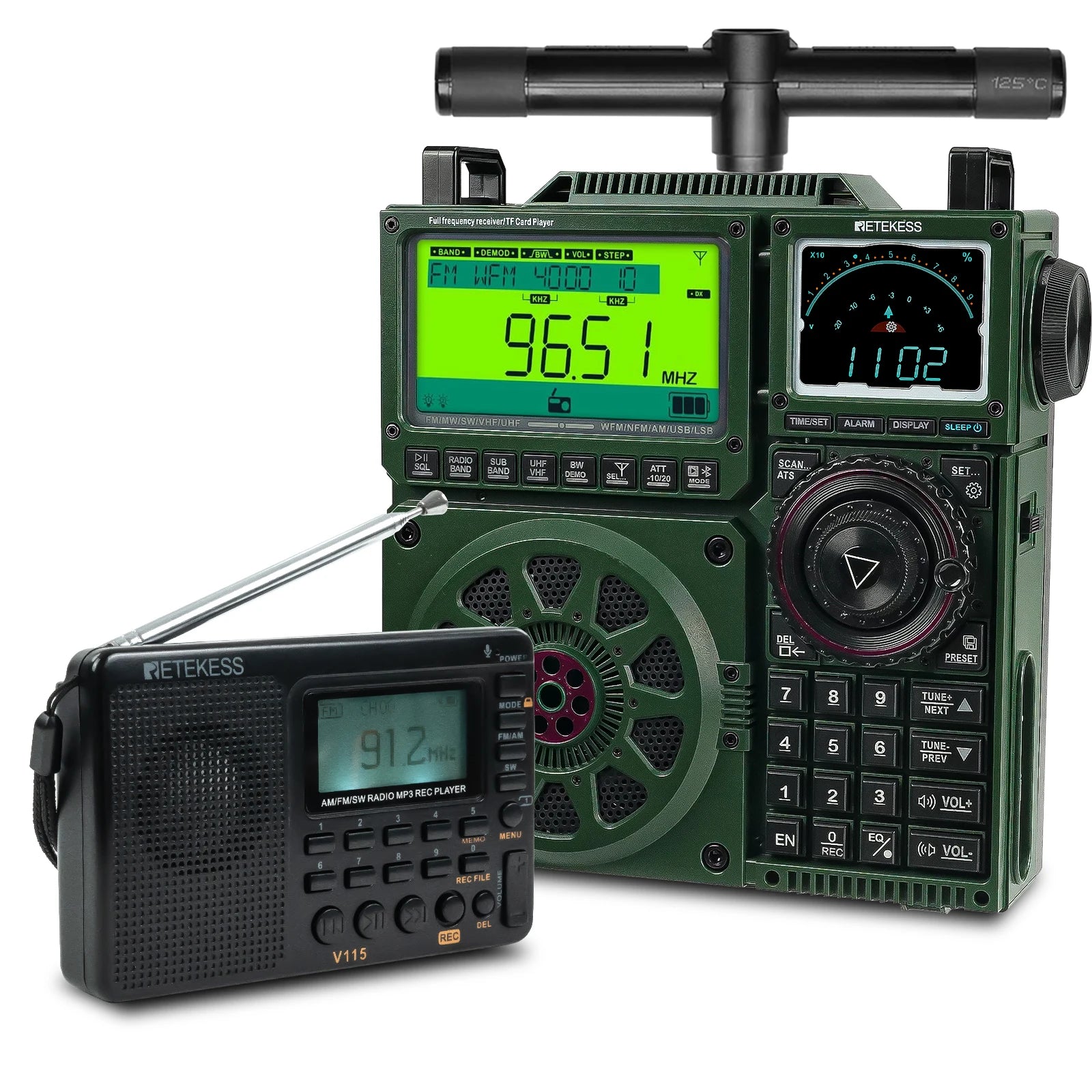 Full Band Bluetooth Radio Set with TR113 + V115, App Control & 1600 Presets