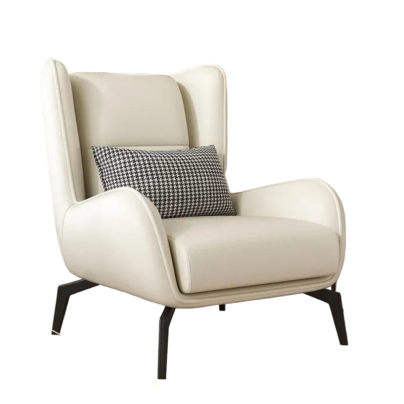 Italian Style Leisure Chair Fabric Recliner Sofa with Armrests, Minimalist Modern Home Furniture