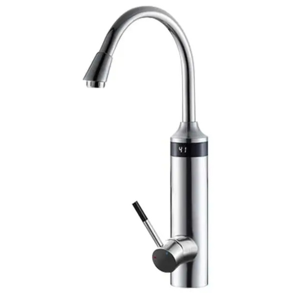 Instant Hot Water Kitchen Tap with LED Display 220V Tankless Electric Faucet Sliver