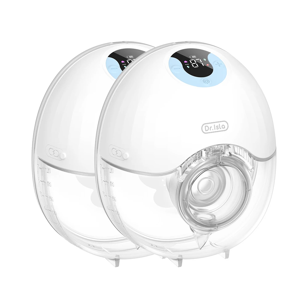 Rechargeable Sky Blue Breast Pump – 2PCS, Leak-Proof & Quiet