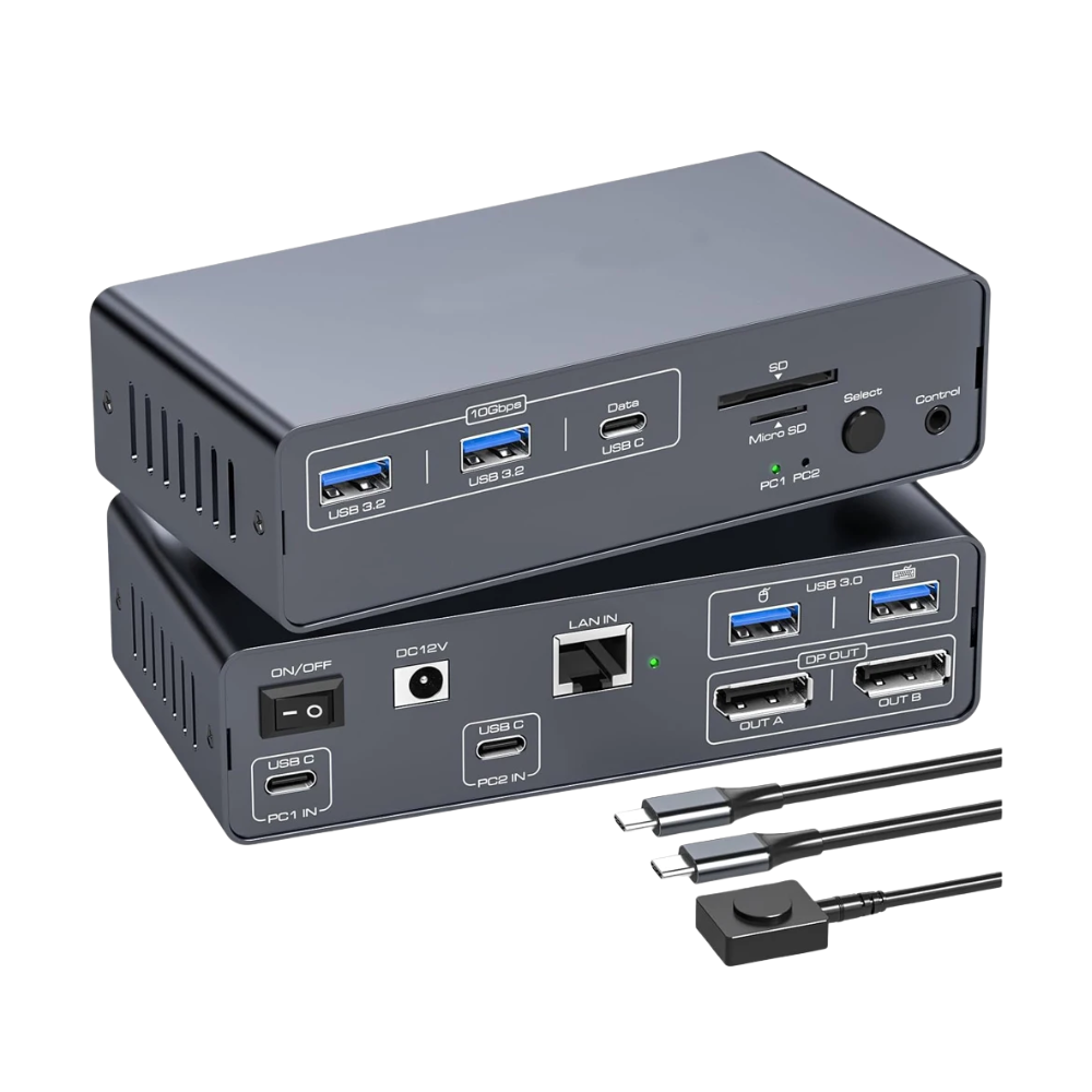 12-in-1 USB-C KVM Docking Station with Dual 4K Display