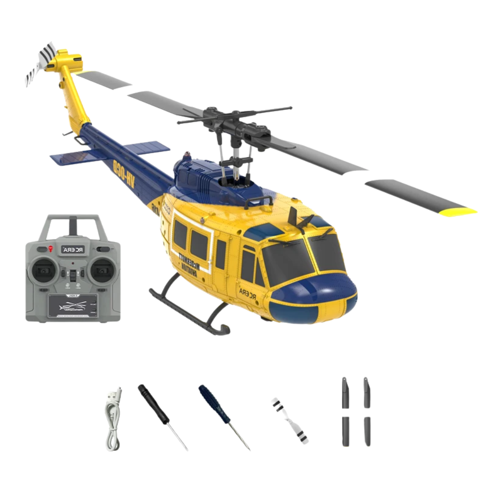 Brushless Yellow RTF RC Helicopter with 6-Axis Gyro & 200m Range Indoor/Outdoor Stunt Ready