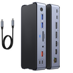 15-in-1 USB-C Docking Station with 2DP, 1HDMI, 100W PD, Gigabit LAN, SD/TF, 10Gbps Ports
