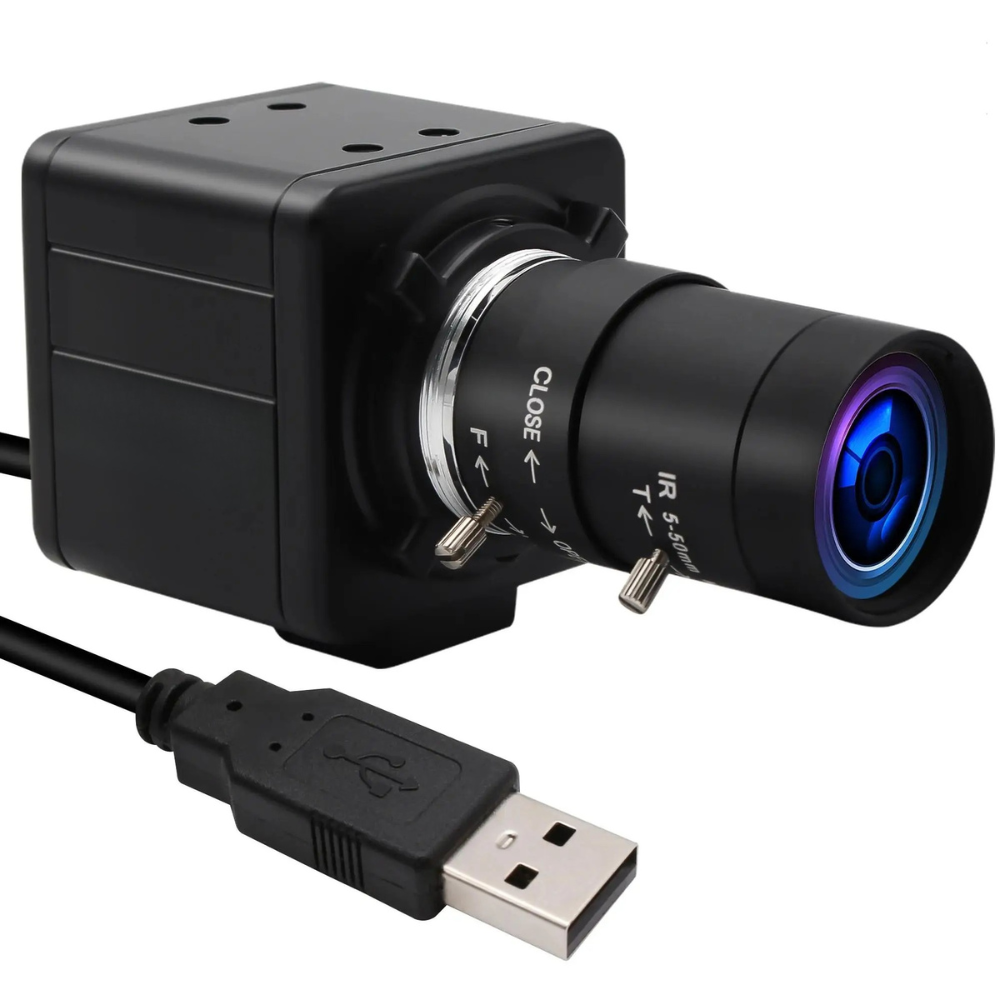 1080p USB Zoom Webcam with Varifocal Lens, 30fps 5-50mm lens