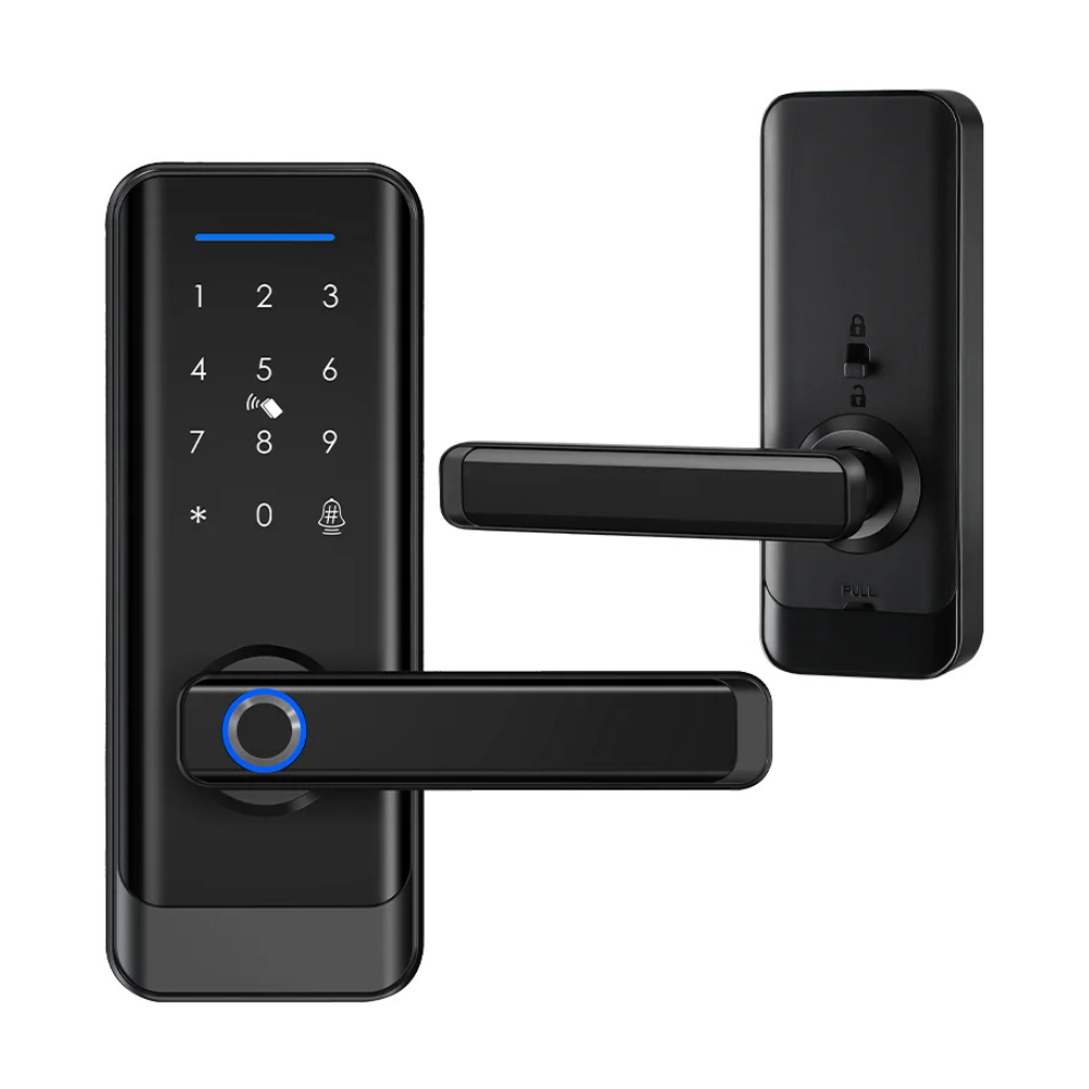 Electronic WiFi Smart Lock with Fingerprint, Code & Card Access – Fits Wooden & Steel Doors