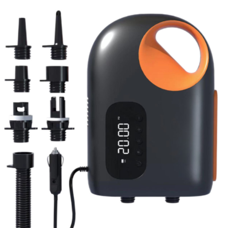 Portable 12V Air Pump with Digital Pressure Gauge, 20 PSI for SUP Boards and Inflatables