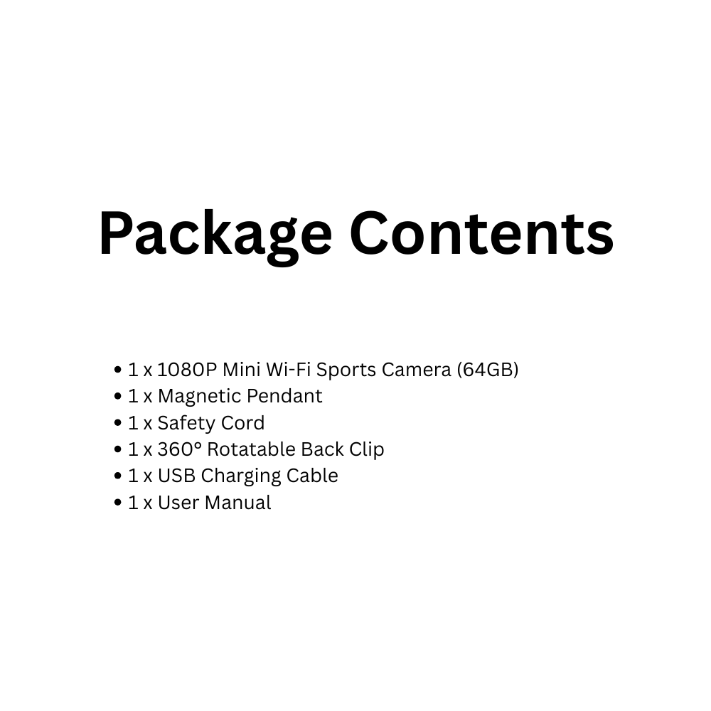 1080P Mini WiFi Sports Camera with 64GB – Pocket-Sized, Wearable, and Wireless