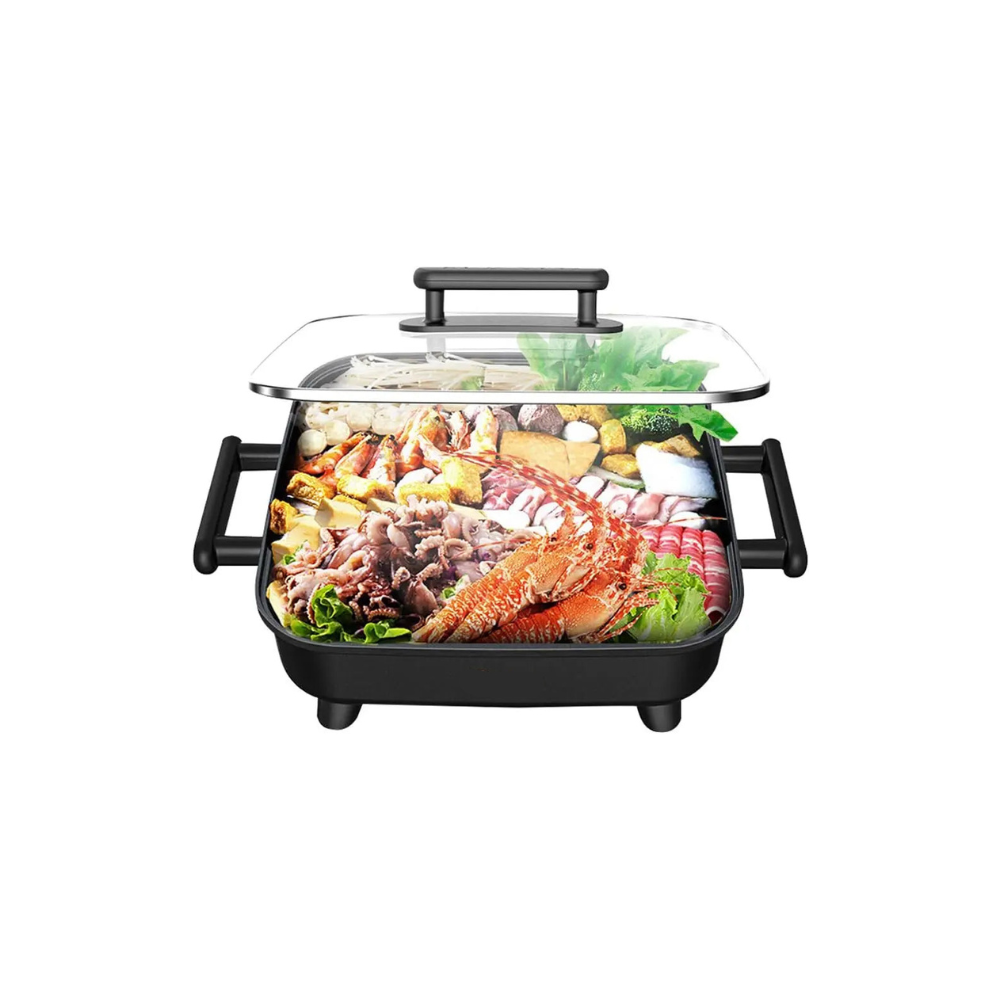 1500W Multifunction Electric Hot Pot with 6L Capacity & Stepless Thermostat