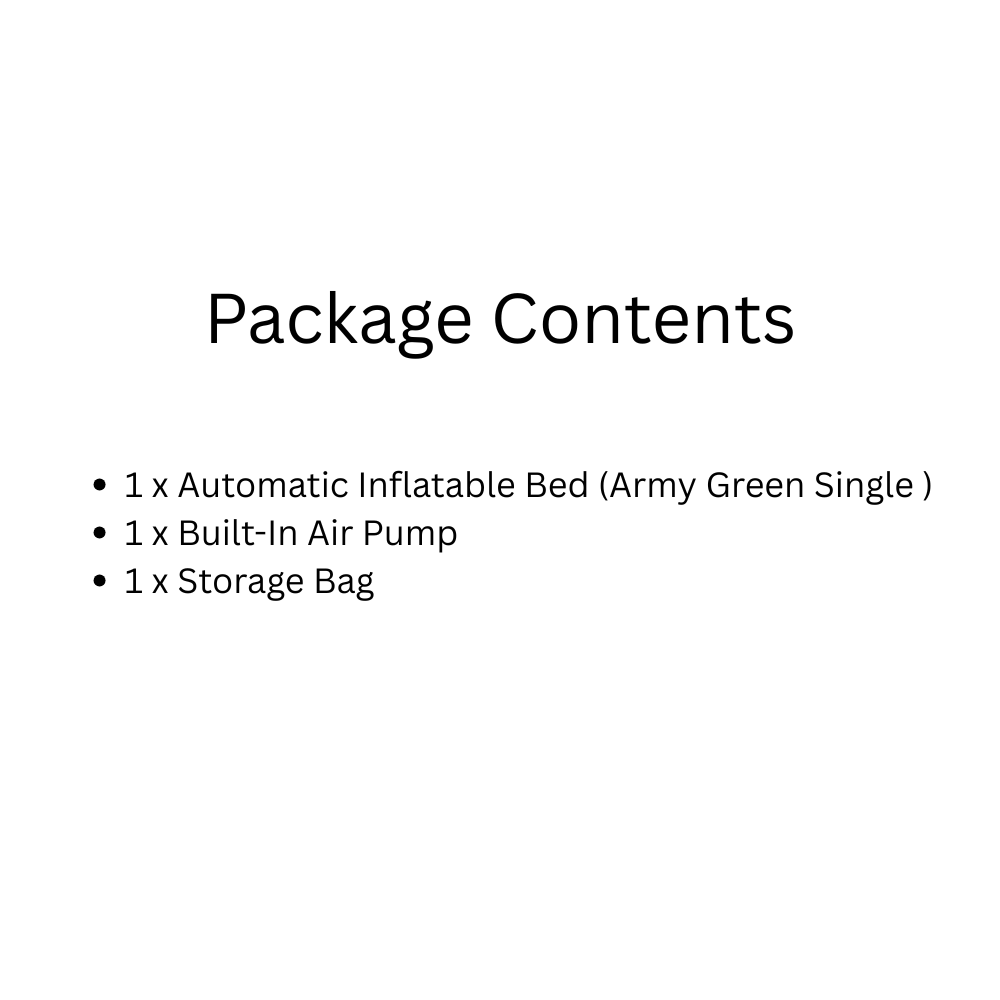 10cm Thick Army Green Single Camping Air Bed with Fast Inflation