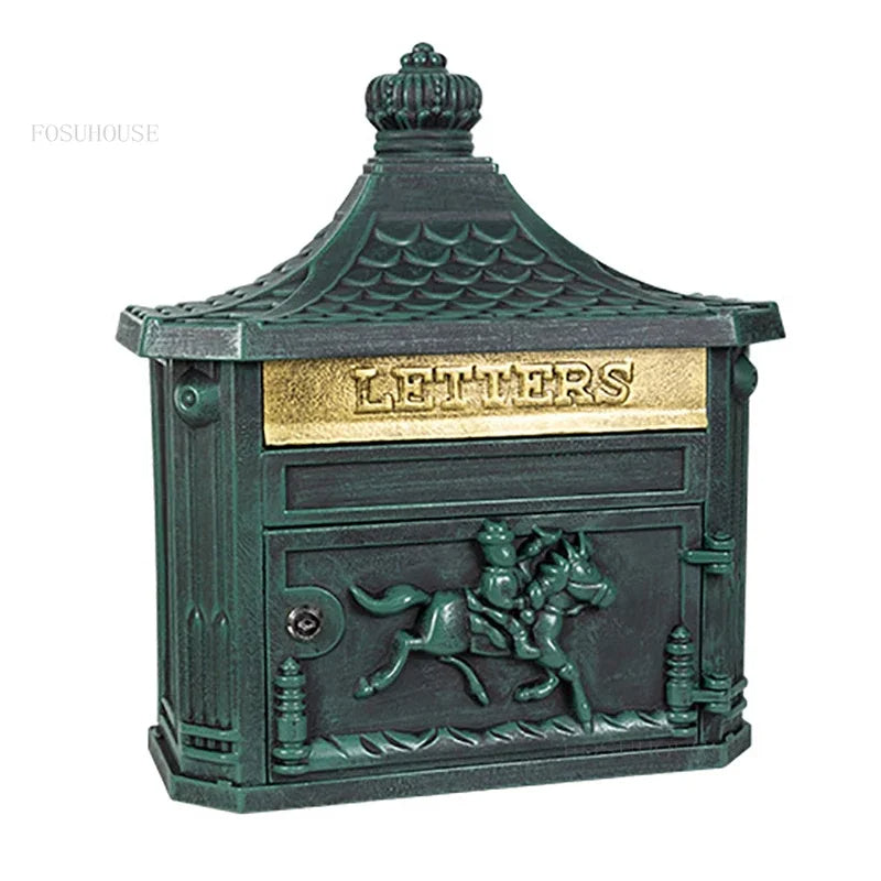 Retro Lockable Mailbox for Villa or Home Dark Brown