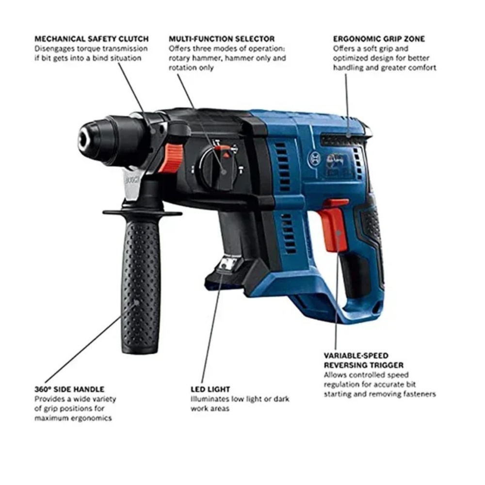 18V Cordless Rotary Hammer Drill with Brushless Motor