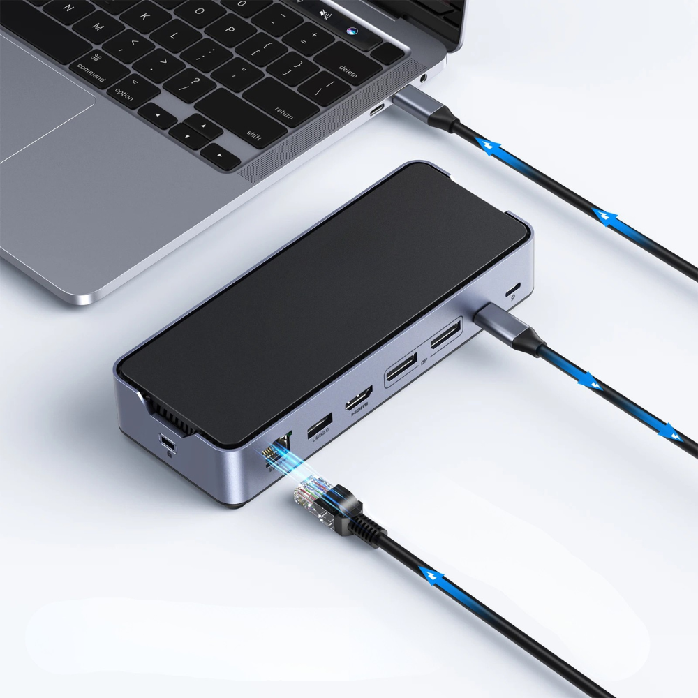 15-in-1 USB-C Docking Station with 2DP, 1HDMI, 100W PD, Gigabit LAN, SD/TF, 10Gbps Ports