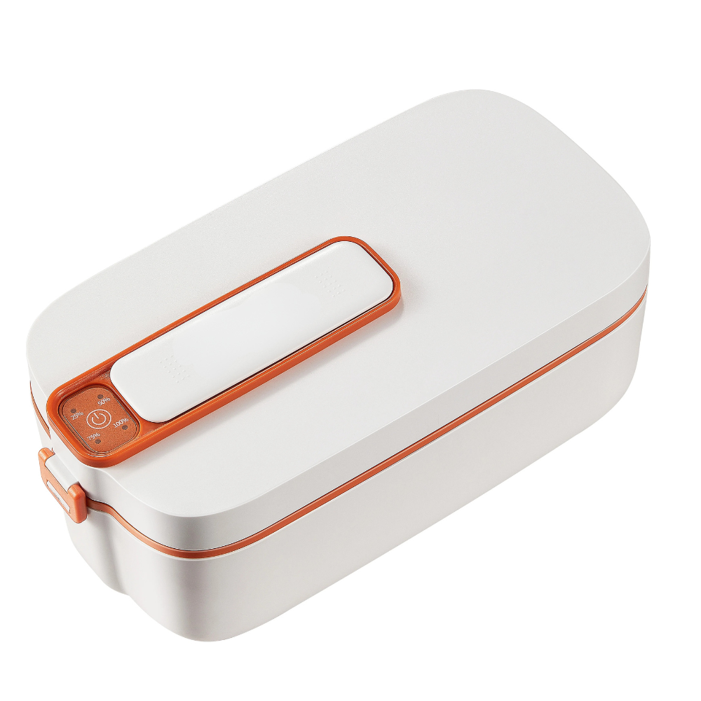 1L Portable Electric Lunch Box with Stainless Steel Liner and Wireless Food Warmer