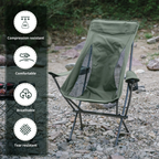 Compact Outdoor Chair with Durable Frame Ideal for Camping, Fishing & Travel
