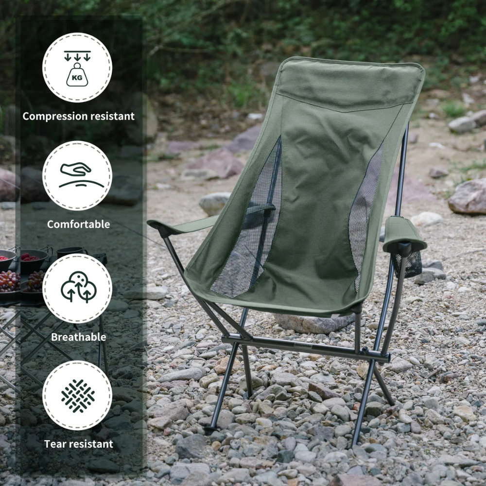 Compact Outdoor Chair with Durable Frame Ideal for Camping, Fishing & Travel