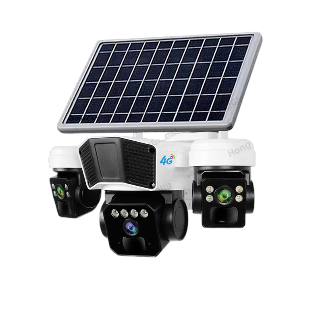 12MP 6K 4G Solar Security Camera with Triple Lens, Pan Tilt, and Night Vision