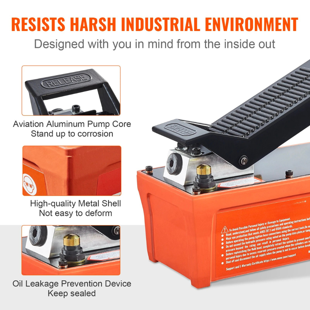 10,000 PSI Air Hydraulic Pump with Foot Pedal