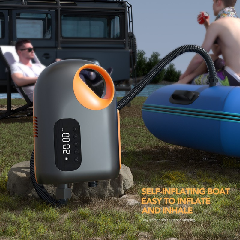 Portable 12V Air Pump with Digital Pressure Gauge, 20 PSI for SUP Boards and Inflatables