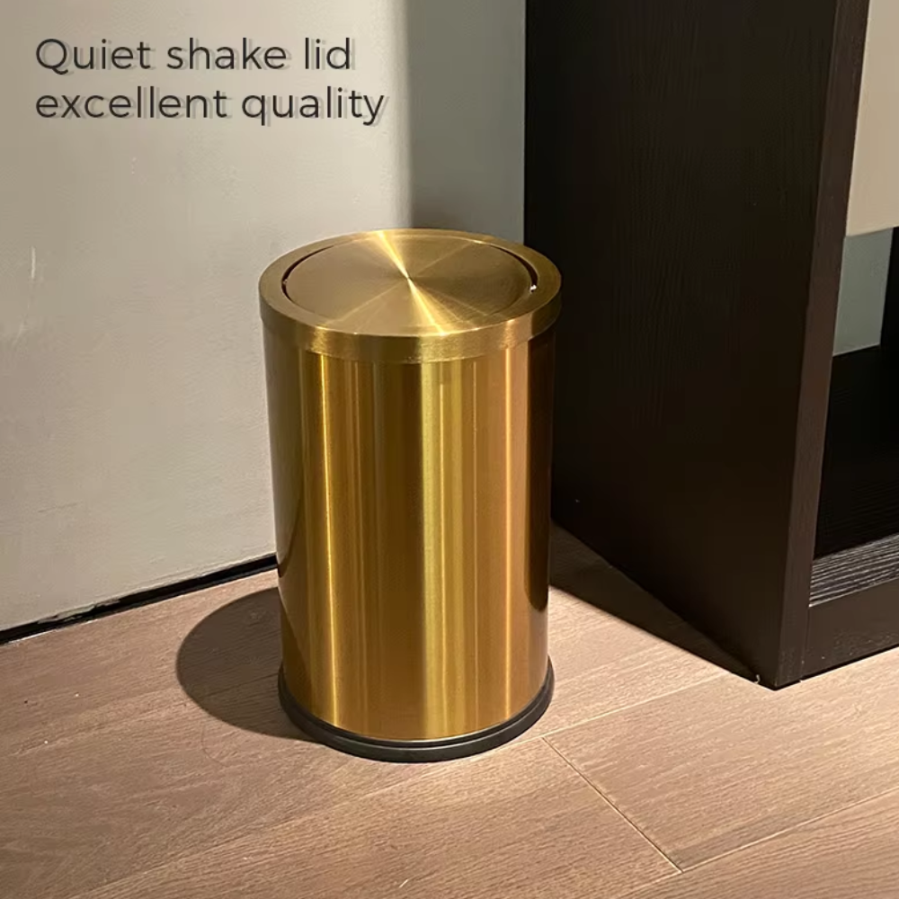 Compact 9L Round Trash Bin for Bathroom and Office