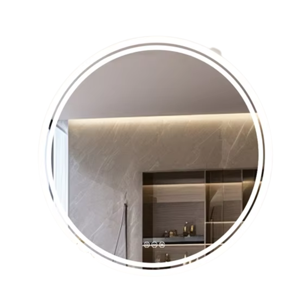 Smart Round LED Bathroom Mirror 60cm with Touch Control & Waterproof Design