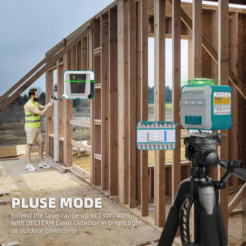 16-Line 4D Green Cross Laser Level for Tiling, Floor, and Wall Alignment
