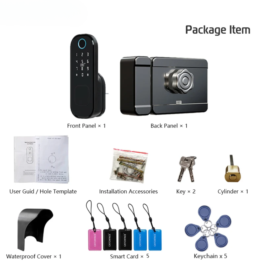 Outdoor Smart Lock with Remote, Fingerprint & Keypad Entry Reversible Handle Design