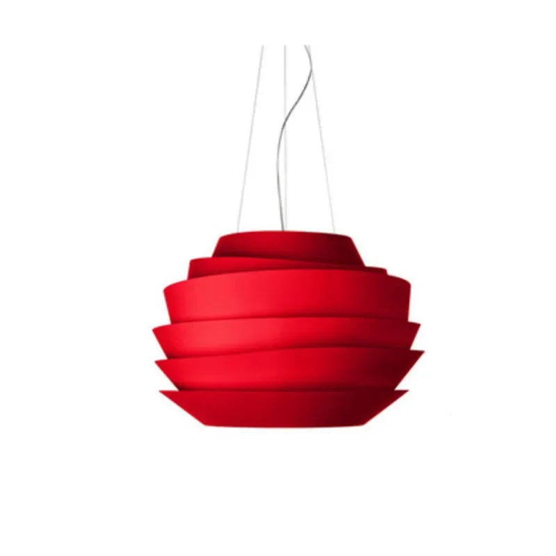 Hanging Metal Pendant Lamp for Kitchen or Studio Red Dia63cm