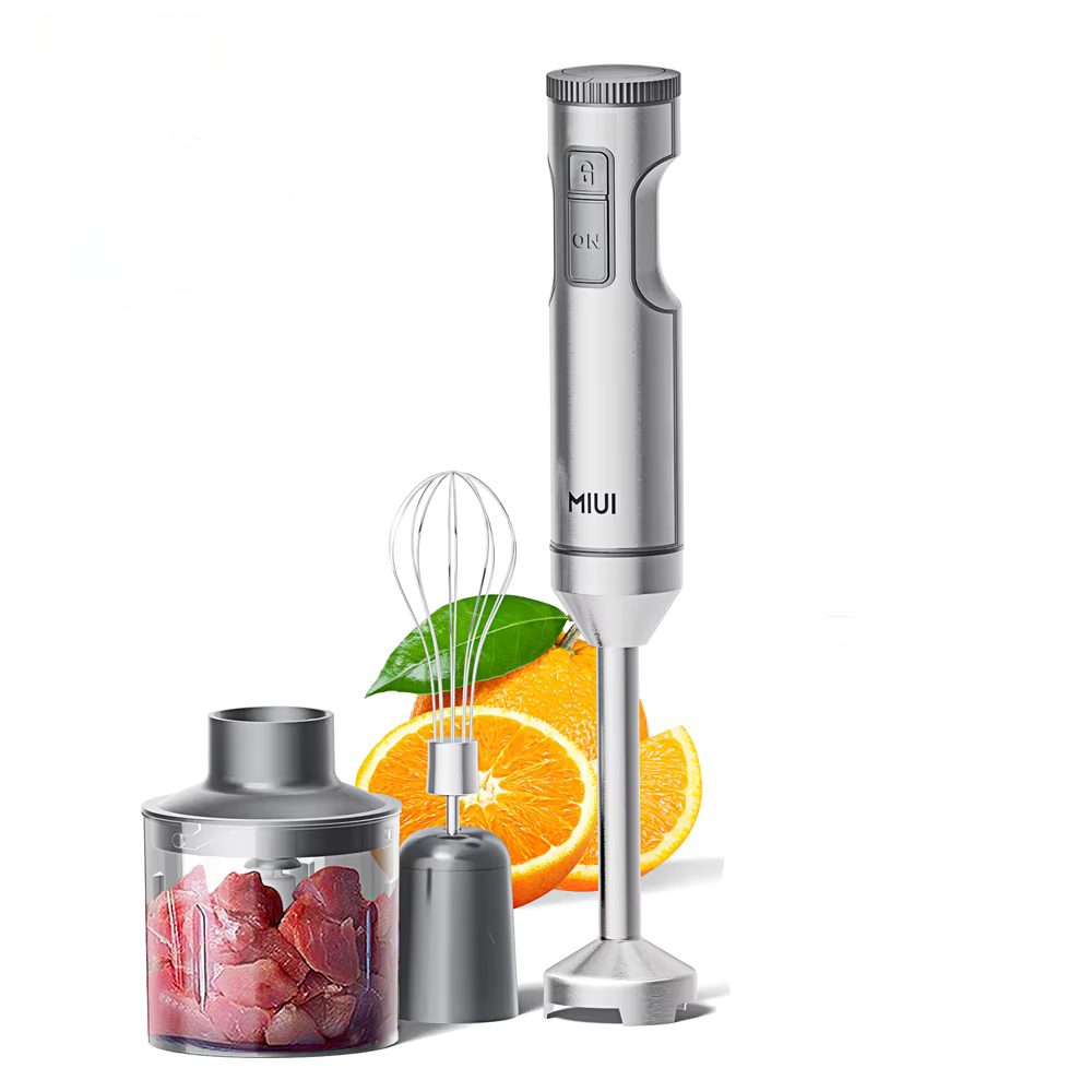 1000W 4-in-1 Immersion Blender Silver Gray Hand Mixer with Beaker, Chopper & Whisk AU Plug
