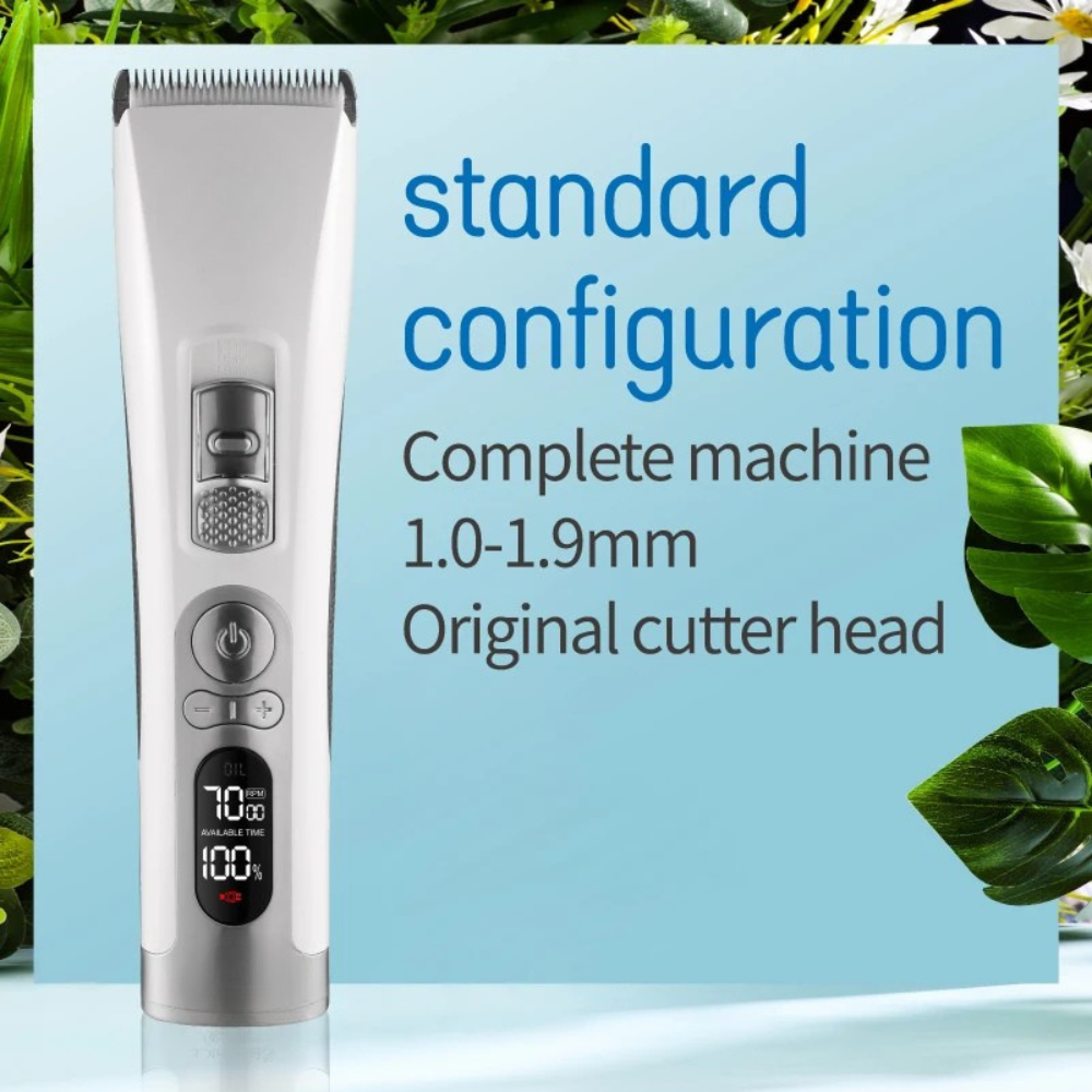 Rechargeable Dog Grooming Trimmer with LCD, Adjustable Cutter Head & USB Charging
