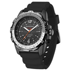 Solar Powered Outdoor Digital Watch with Altimeter Waterproof 50M, Luminous Display (Black)