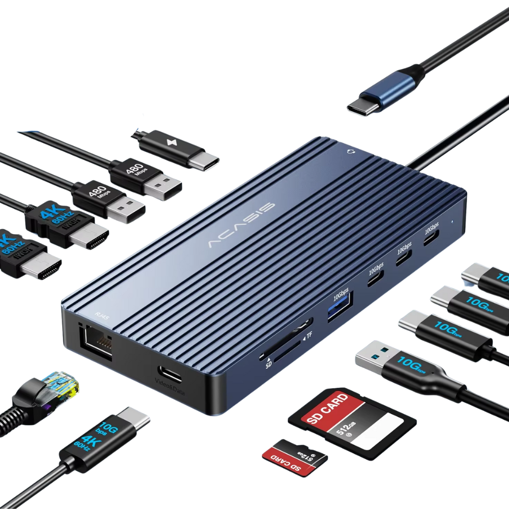 14-in-1 USB-C Docking Station with 4K HDMI, 100W Charging & Gigabit Ethernet EU Plug