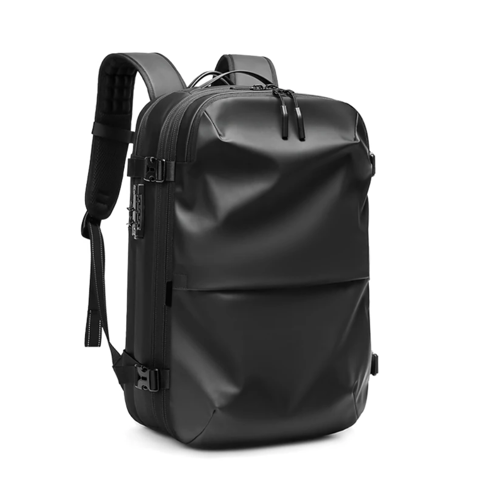 Waterproof 36–55L Travel Backpack with Vacuum Storage and Wet/Dry Separation Black