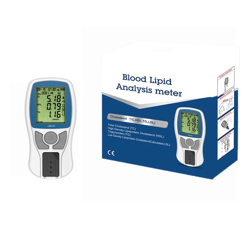 Home Blood Lipid Test Kit with Lancing Device & Carry Case – TC, HDL & LDL Monitoring