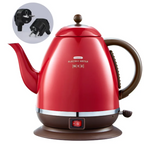 1500W Retro Style Electric Kettle Red – Rapid Boil, Heat Preservation, Long Spout