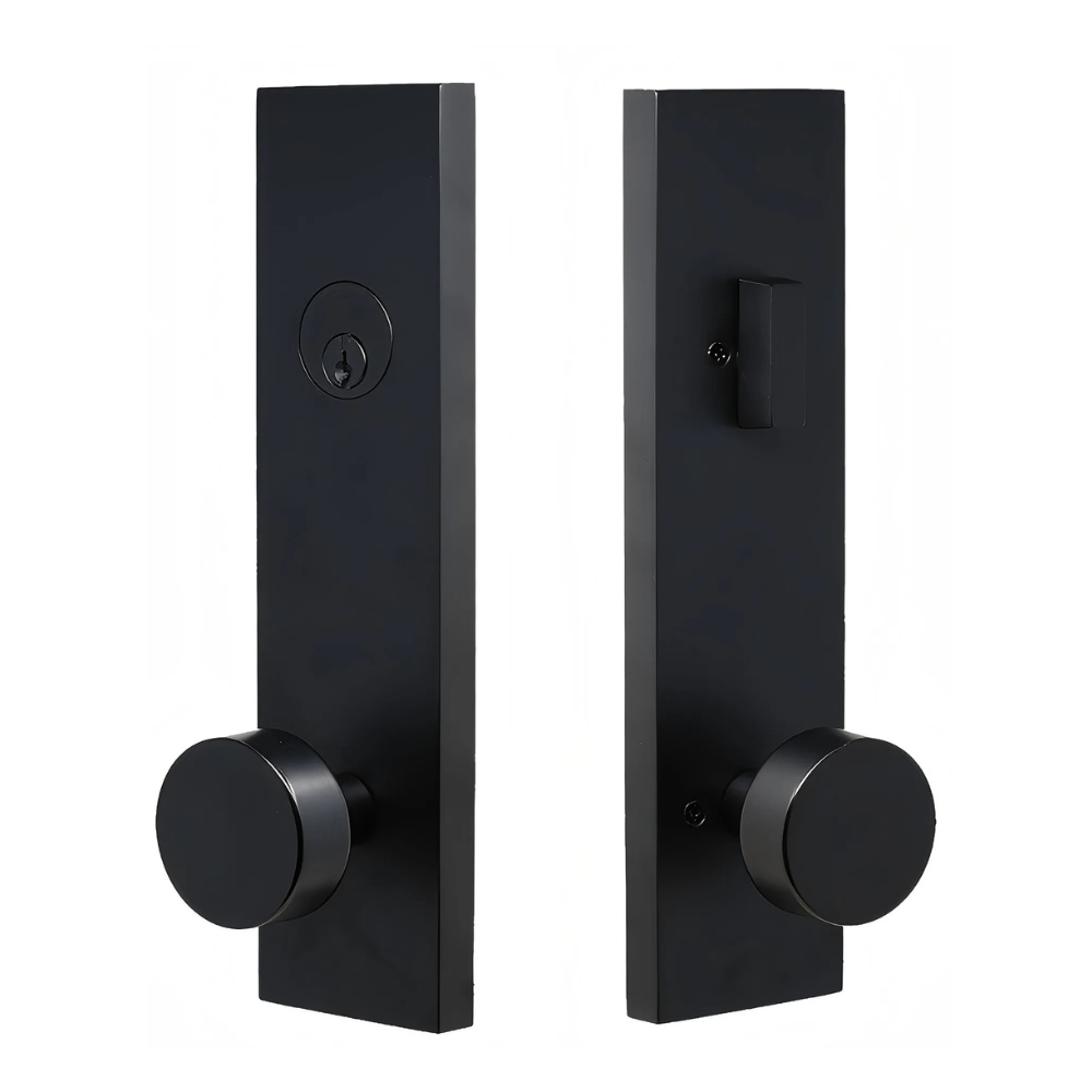 American Style Room Door Handles with Electroplated Finish, Silent Ball Lock & Keys Included