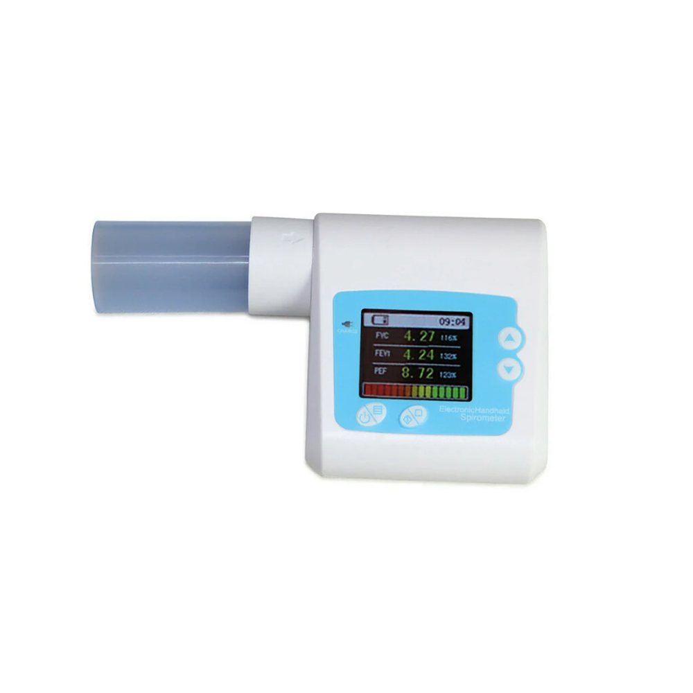 Cordless Spirometer with FVC/FEV1 Analysis & USB Charging – Ideal for Home Use
