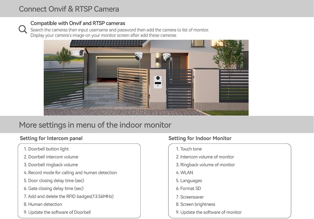 10" Smart Wi-Fi Video Doorbell Intercom with HD Camera, RFID Access & Touchscreen Monitor