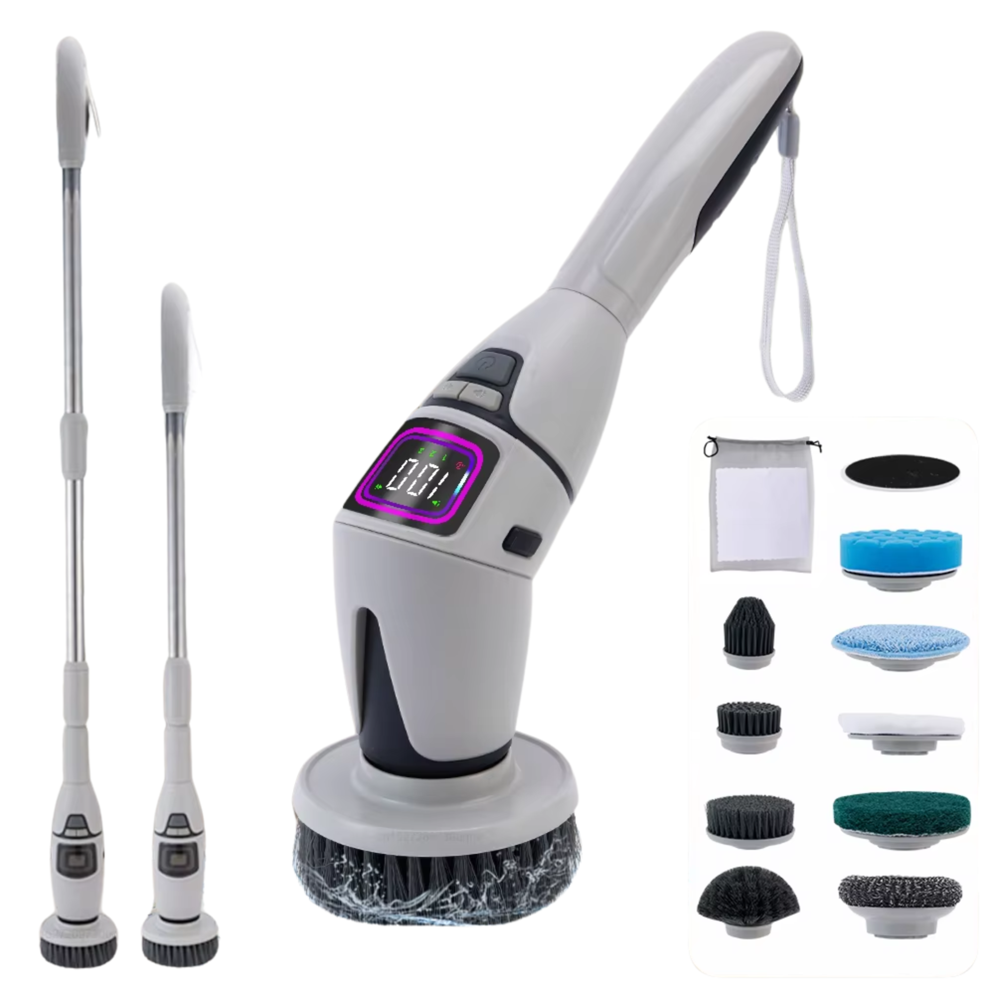 Rechargeable Bathroom Scrubber – Multifunctional Spin Brush for Home Cleaning