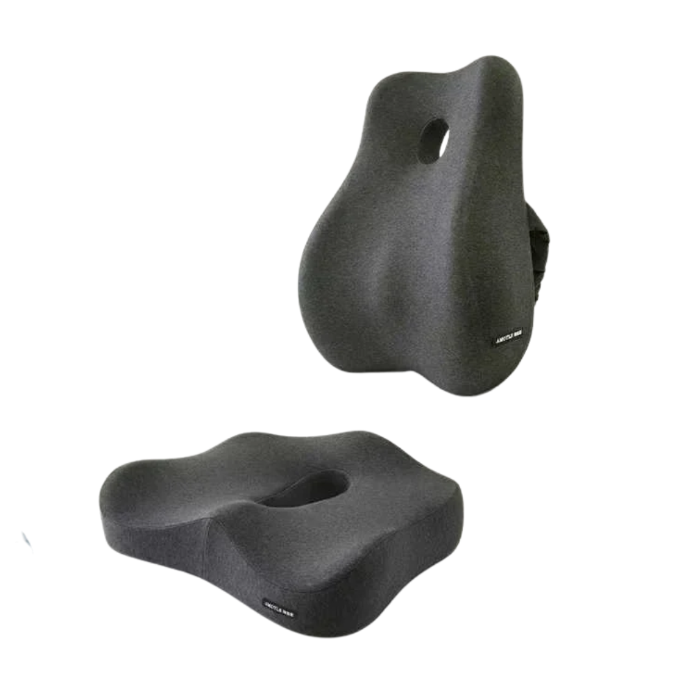 2-in-1 Orthopedic Seat & Lumbar Cushion – Magnetic Bamboo Charcoal Core, Ergonomic Support