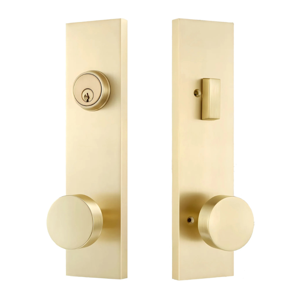 American Style Room Door Handles with Electroplated Finish, Silent Ball Lock & Keys Included