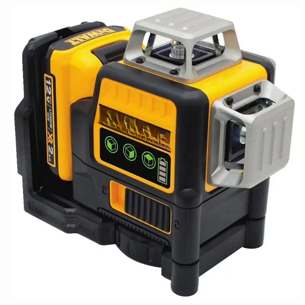 3-Sided Green Laser Level with 360° Coverage and 12 Lines for Indoor & Outdoor Use