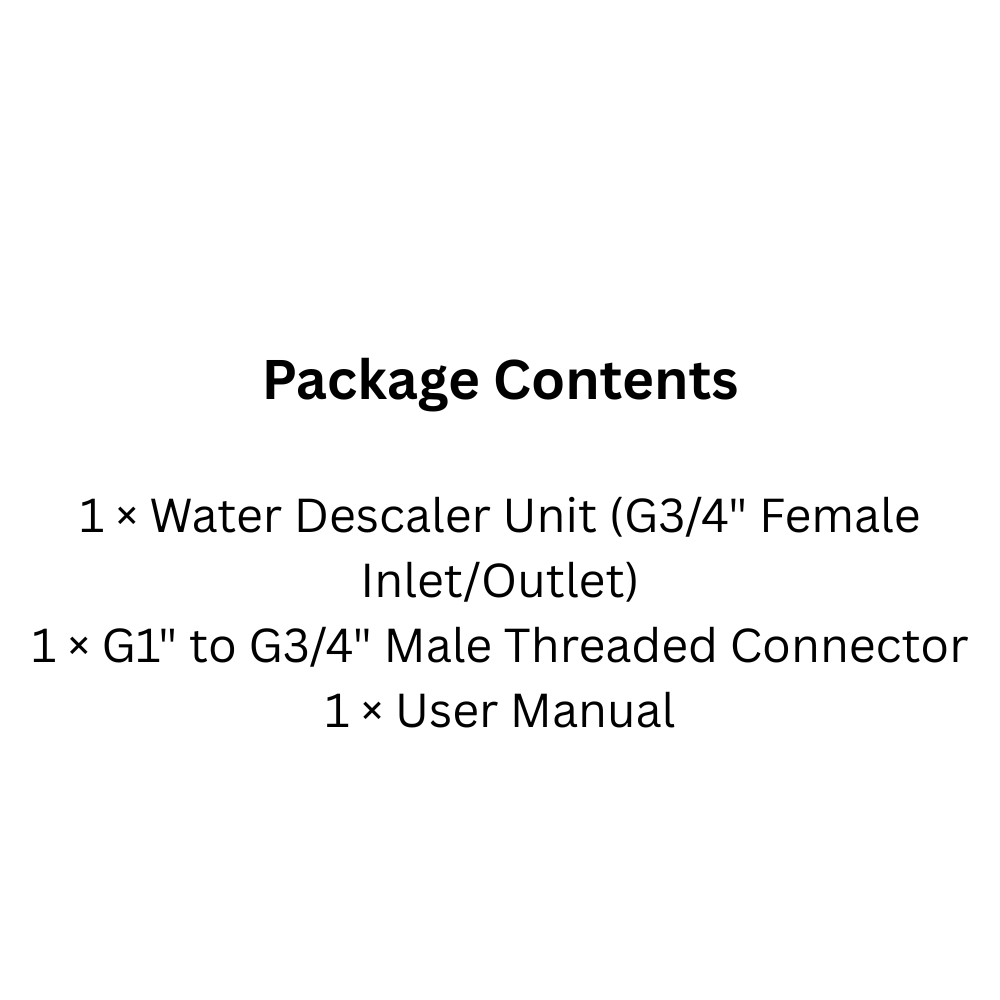Salt-Free Whole Home Water Descaler with G3/4" Connectors for Limescale Prevention
