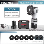 16.8V Cordless Angle Grinder Grey with Battery